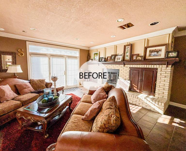 Family Hearth & Bar Makeover