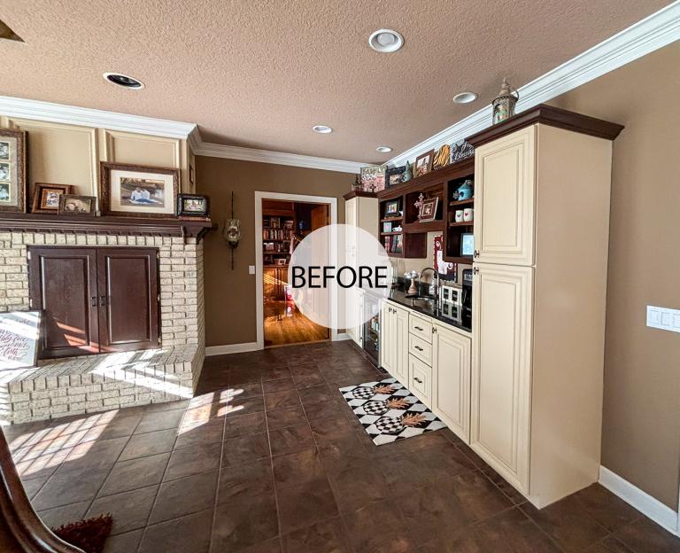 Family Hearth & Bar Makeover